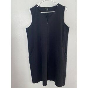 Eileen Fisher Cotton Blend Ponte Sleeveless Sheath Dress